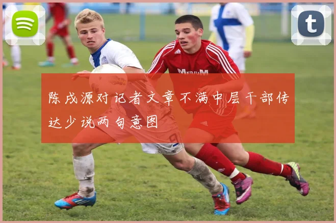 陈戌源对记者文章不满中层干部传达少说两句意图